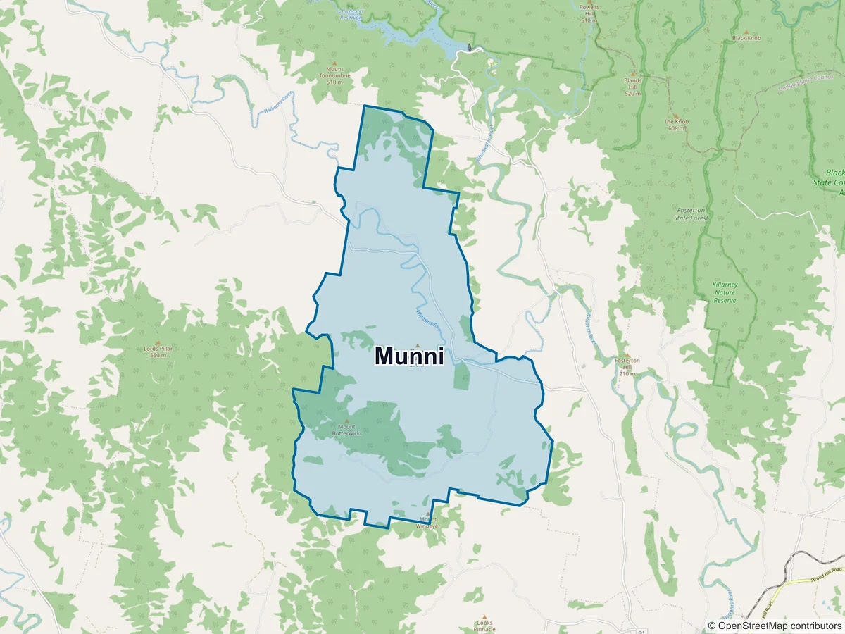 Map of Munni, NSW, Australia