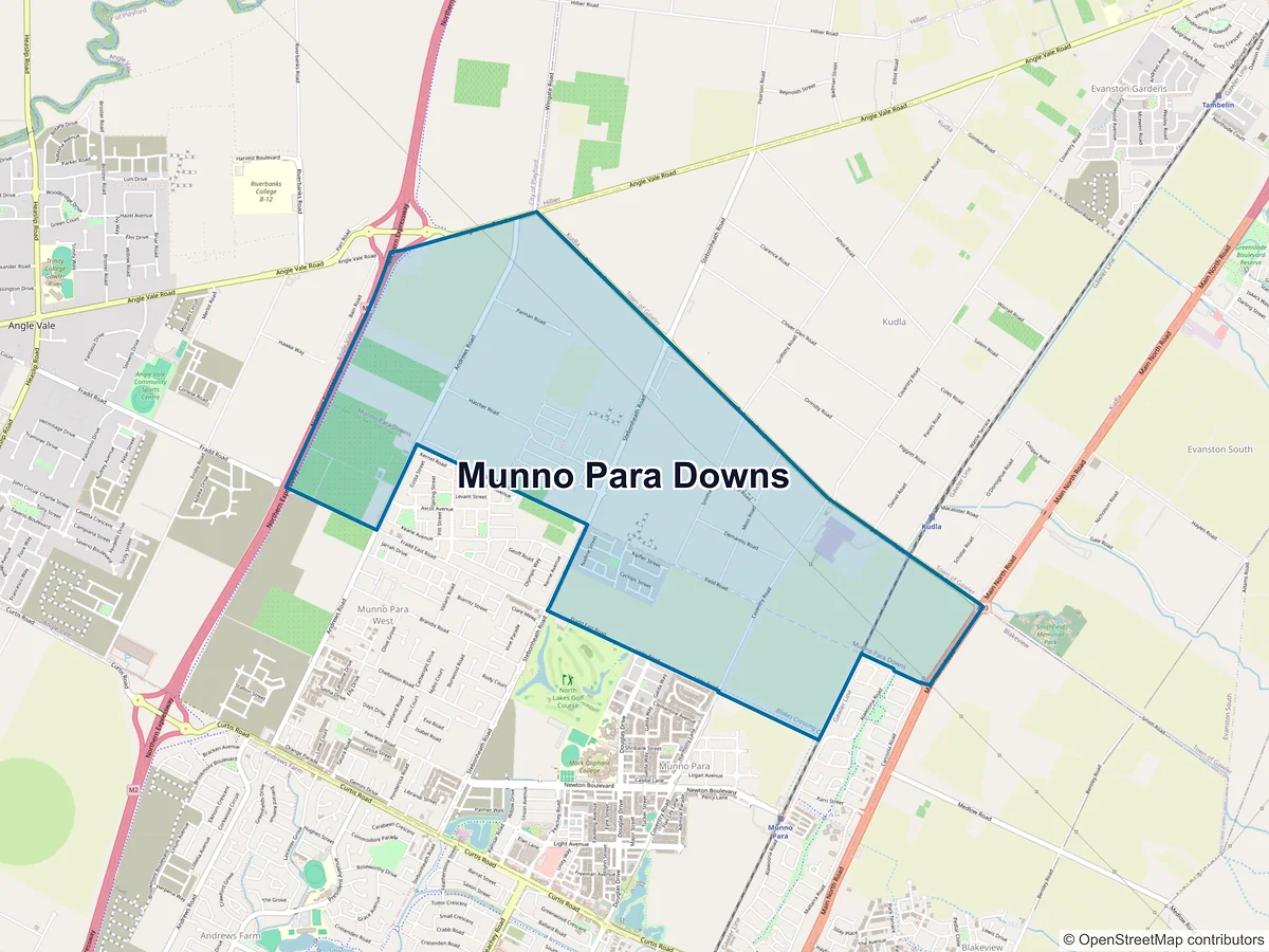 Map of Munno Para Downs, SA, Australia