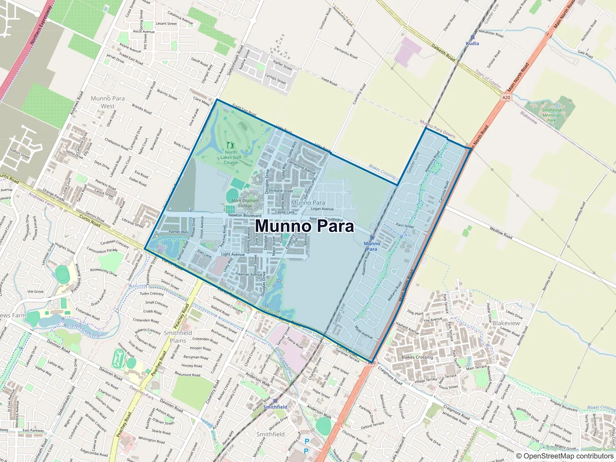 Map of Munno Para, SA, Australia