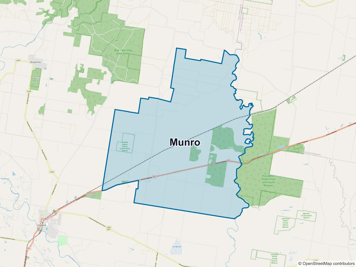 Map of Munro, VIC, Australia