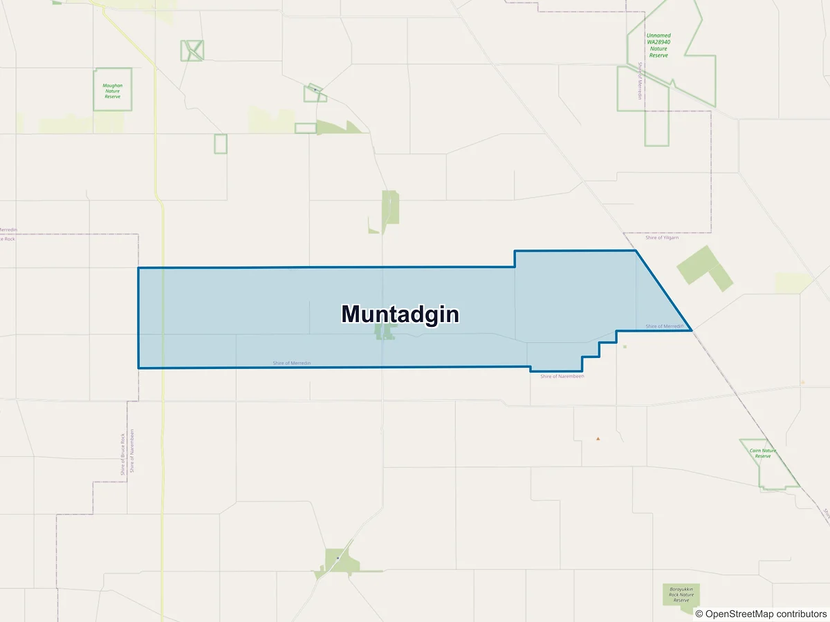 Map of Muntadgin, WA, Australia