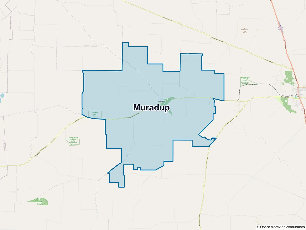 Map of Muradup, WA, Australia