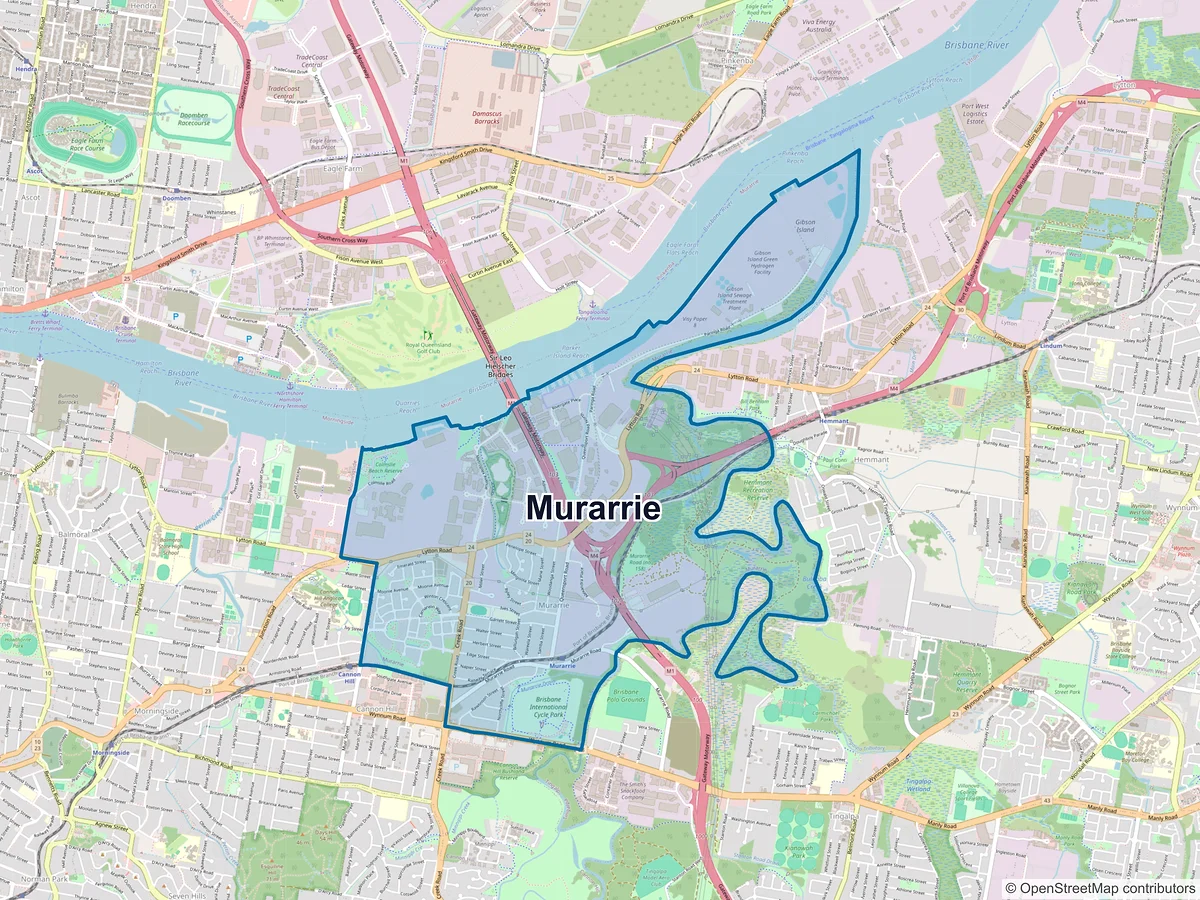 Map of Murarrie, QLD, Australia