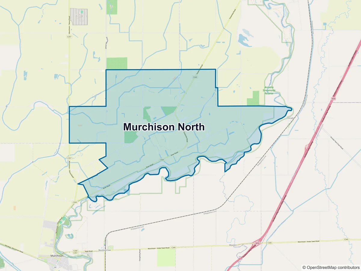 Map of Murchison North, VIC, Australia