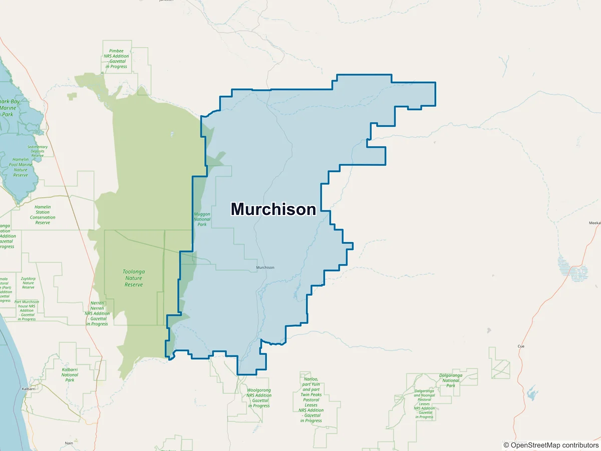 Map of Murchison, WA, Australia