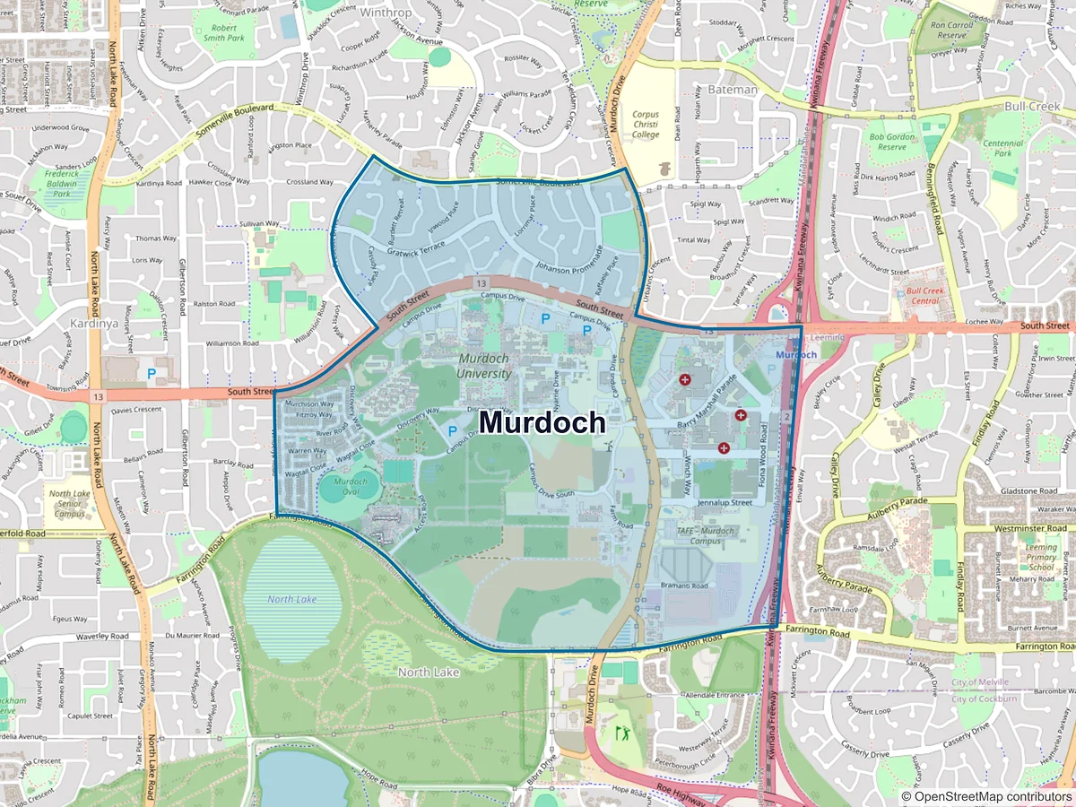 Map of Murdoch, WA, Australia