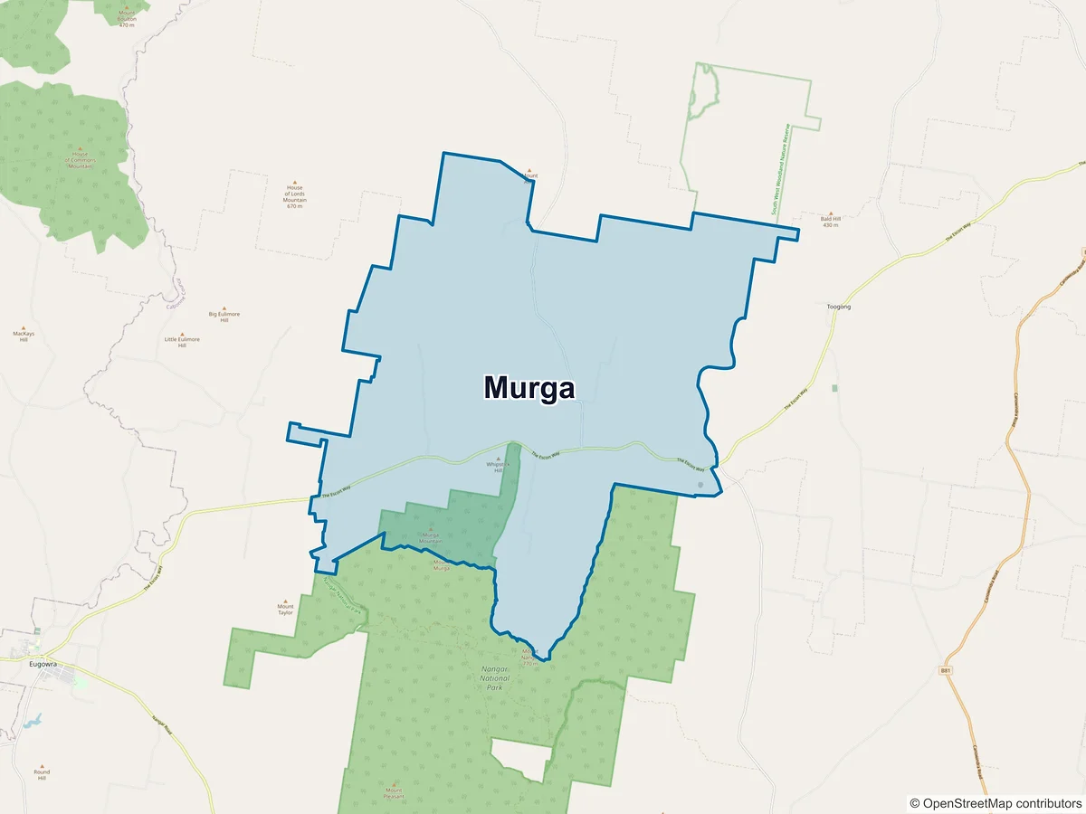 Map of Murga, NSW, Australia