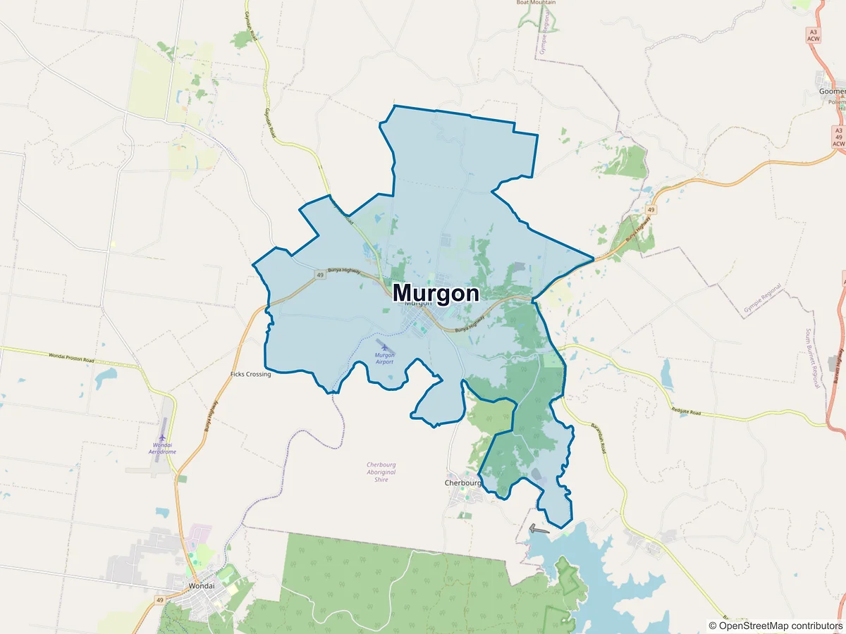 Map of Murgon, QLD, Australia