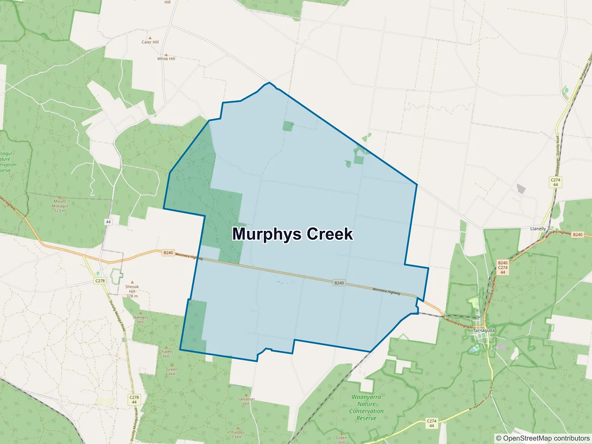 Map of Murphys Creek, VIC, Australia