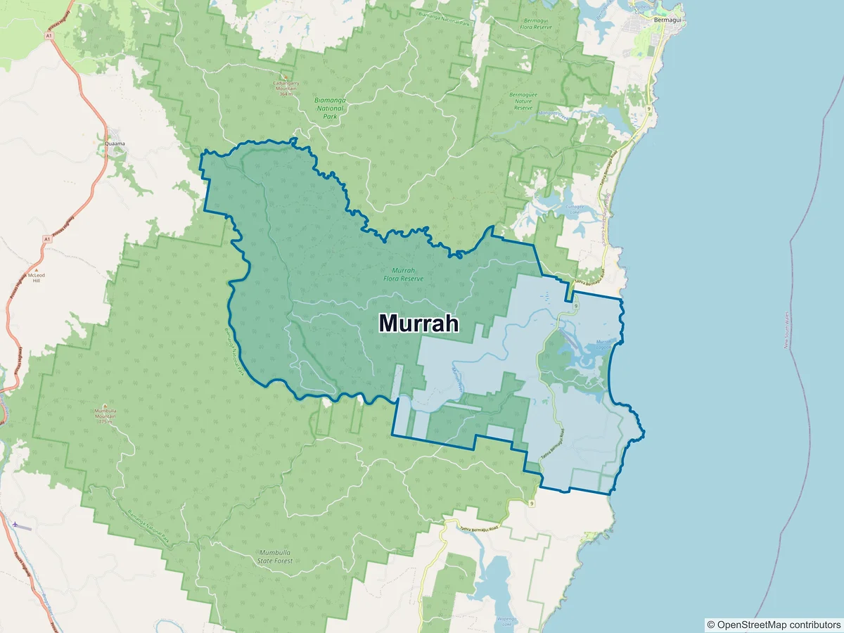 Map of Murrah, NSW, Australia