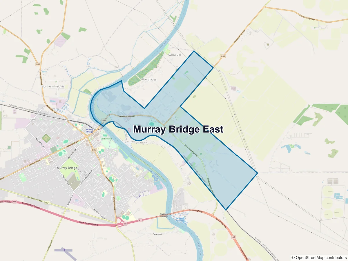Map of Murray Bridge East, SA, Australia