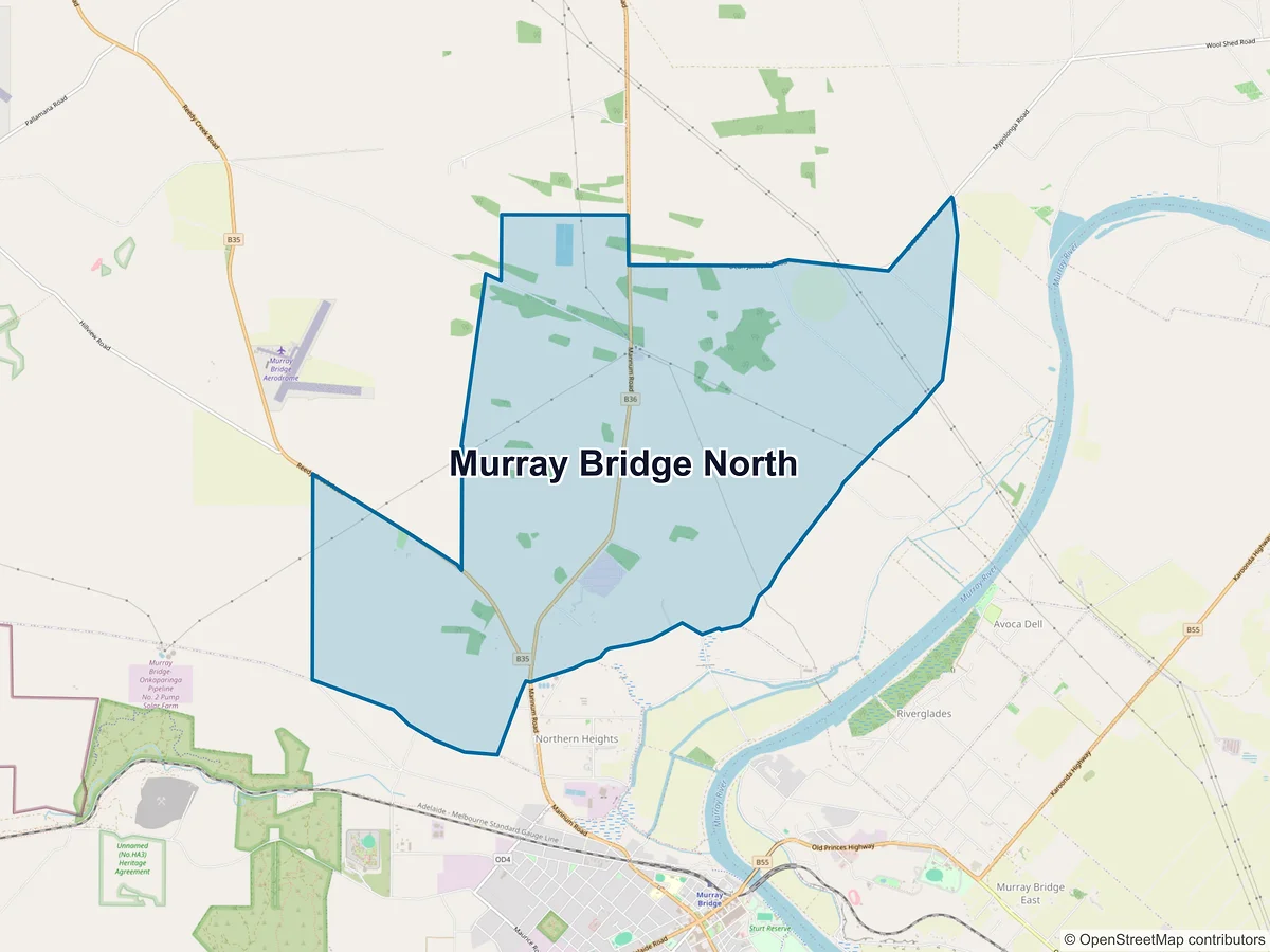 Map of Murray Bridge North, SA, Australia