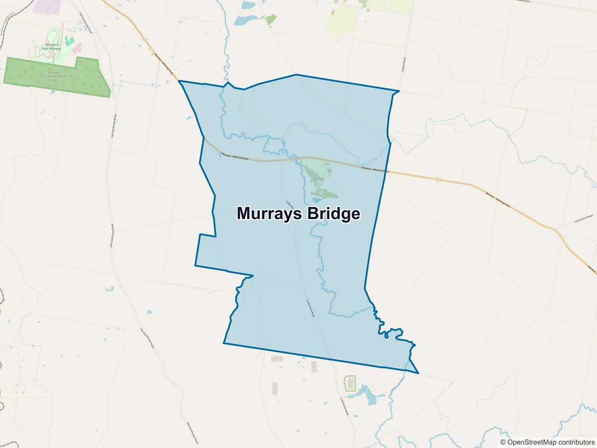 Map of Murrays Bridge, QLD, Australia