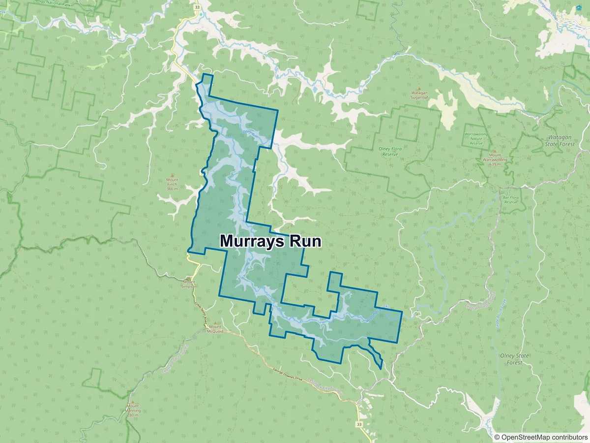 Map of Murrays Run, NSW, Australia