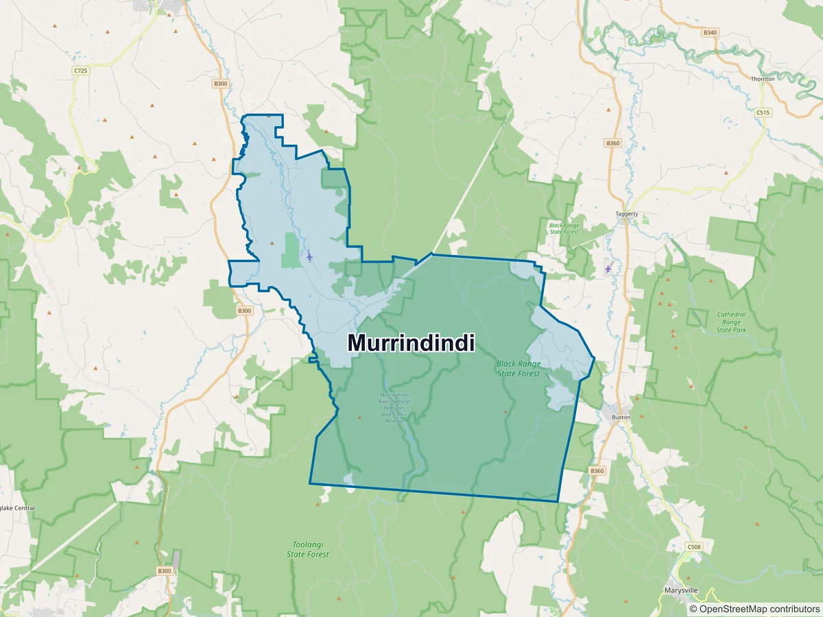 Map of Murrindindi, VIC, Australia