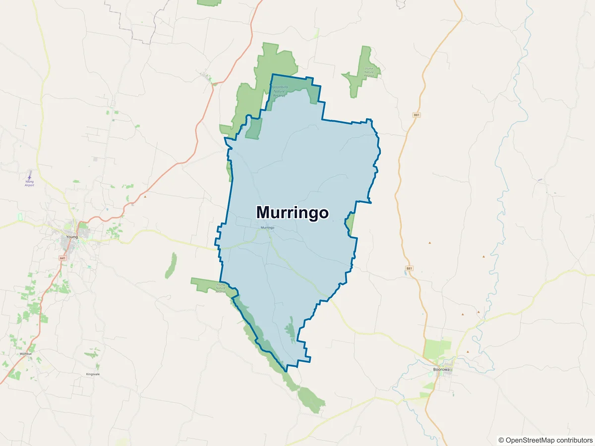 Map of Murringo, NSW, Australia