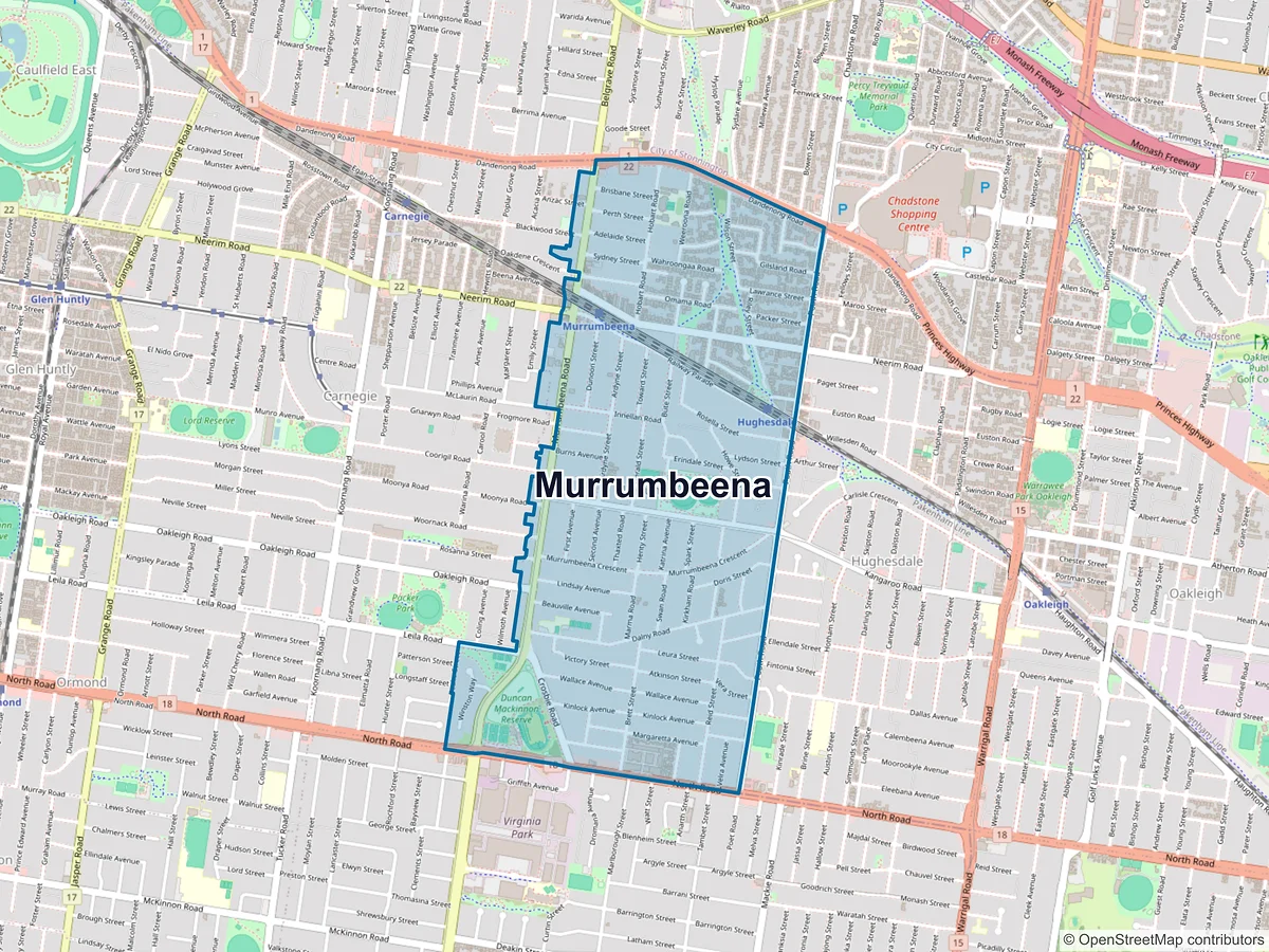 Map of Murrumbeena, VIC, Australia