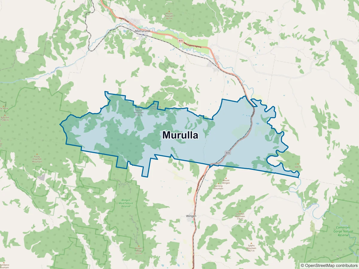 Map of Murulla, NSW, Australia
