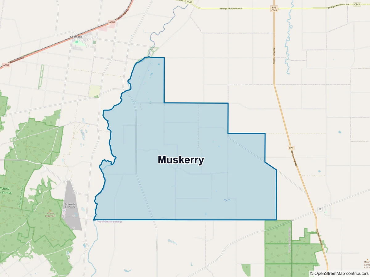 Map of Muskerry, VIC, Australia