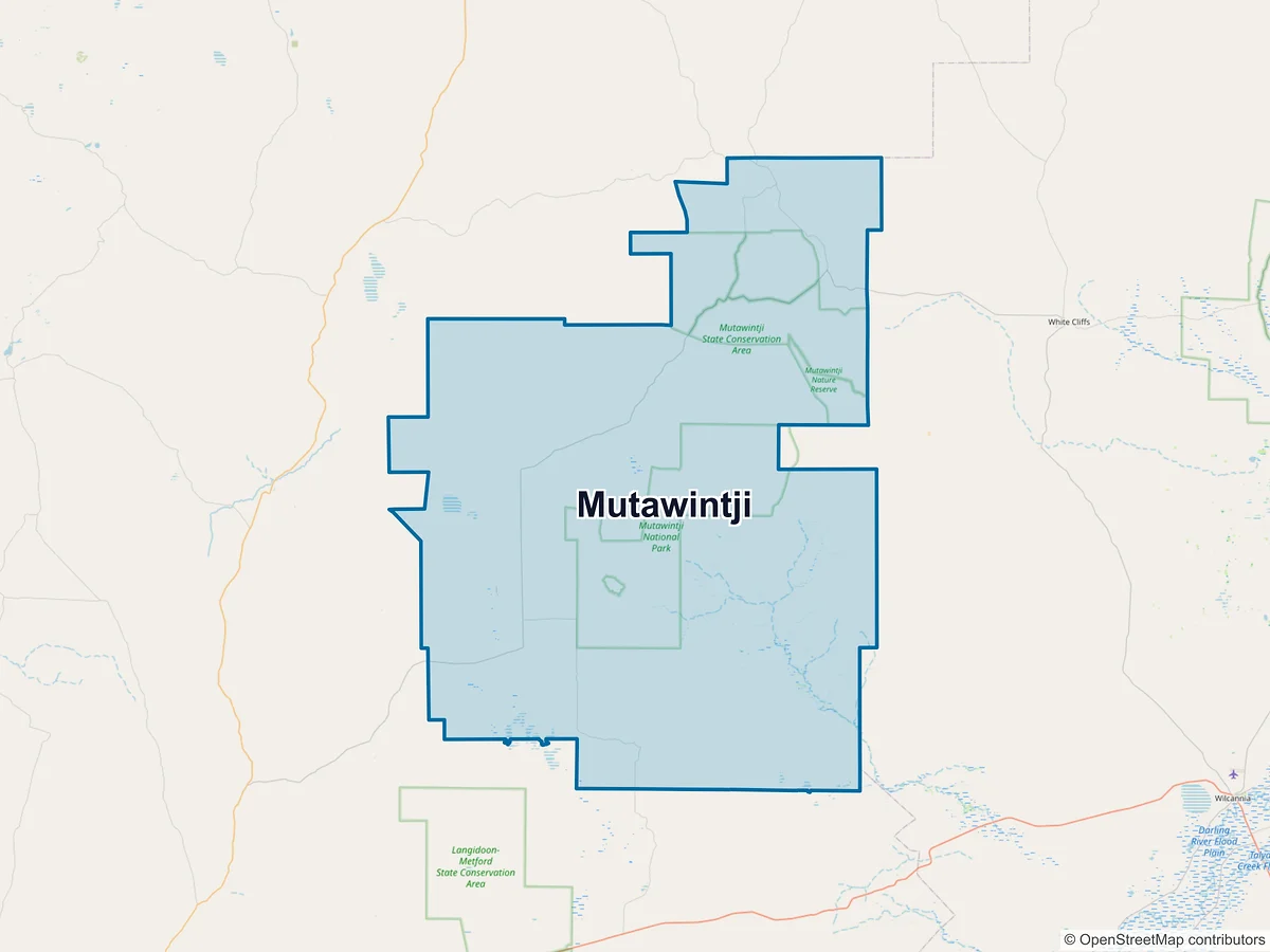 Map of Mutawintji, NSW, Australia
