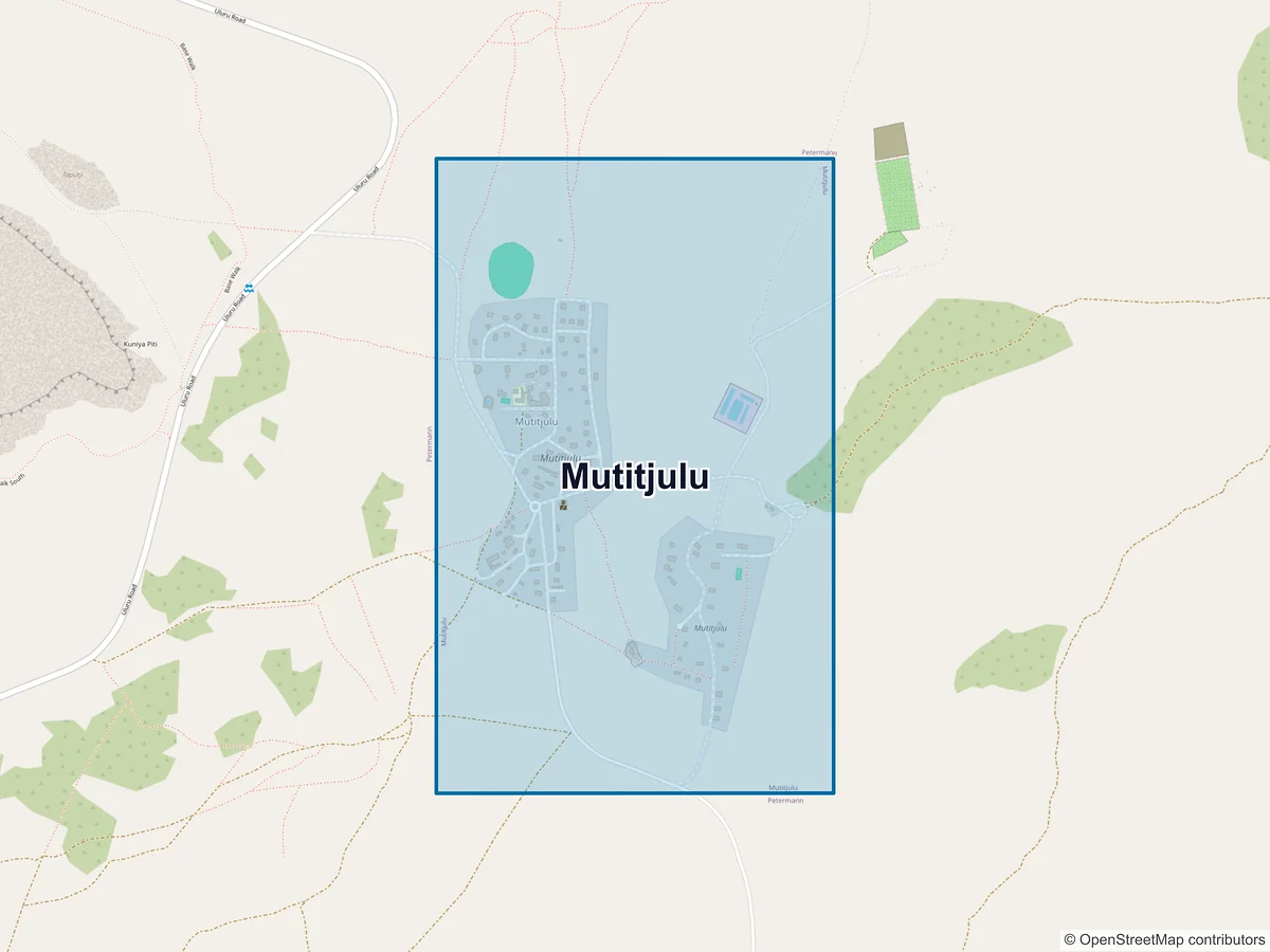 Map of Mutitjulu, NT, Australia