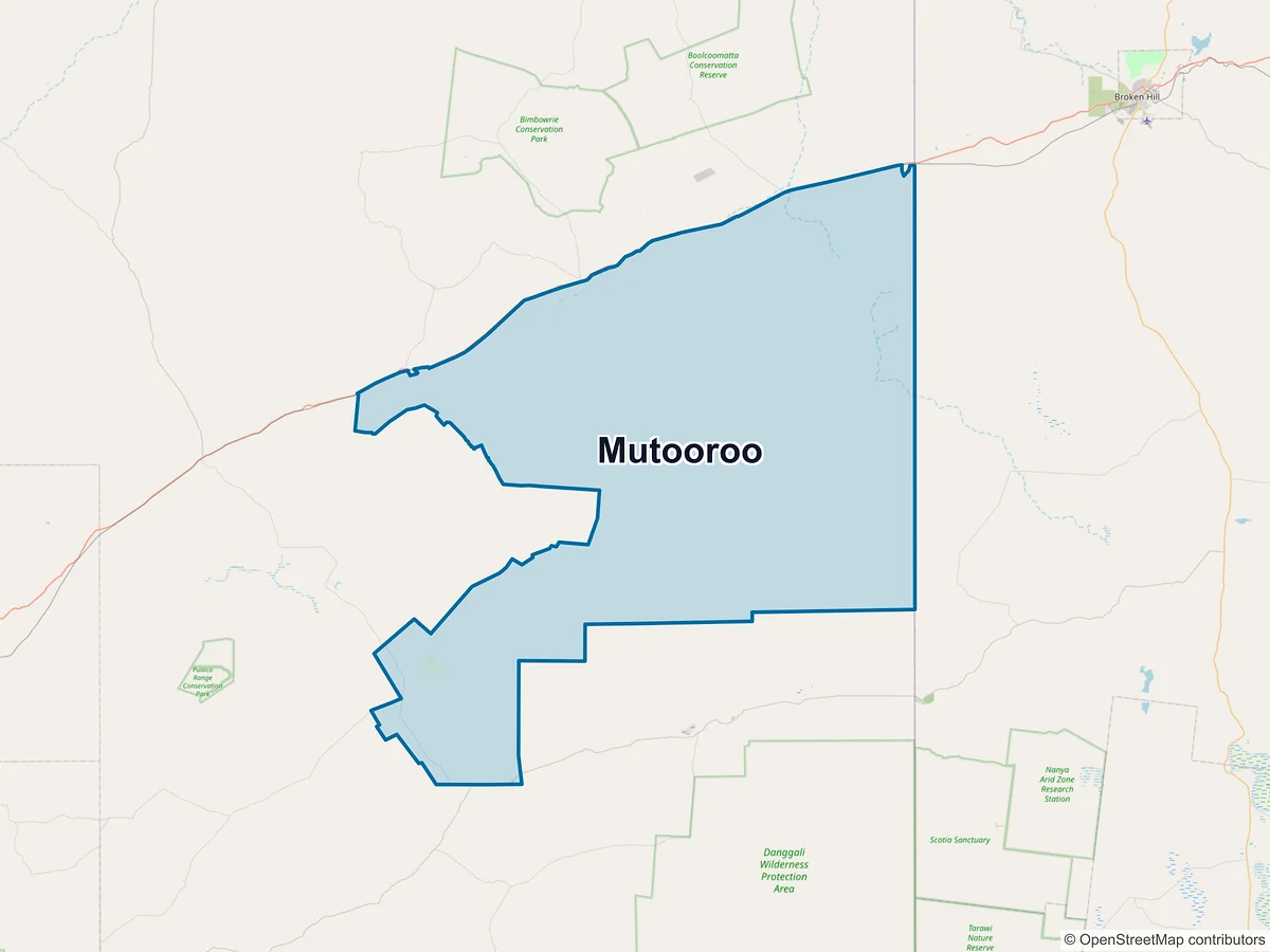 Map of Mutooroo, SA, Australia