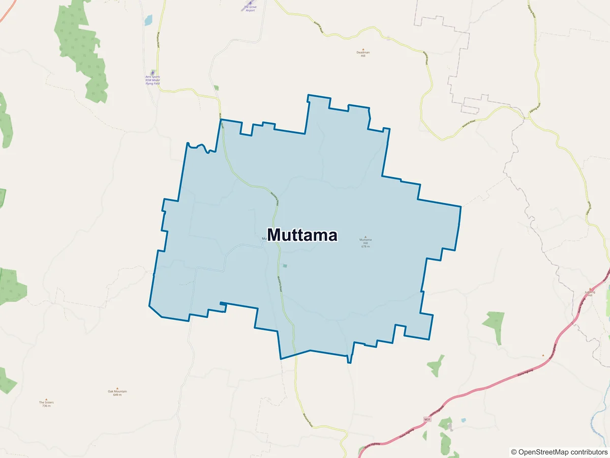 Map of Muttama, NSW, Australia
