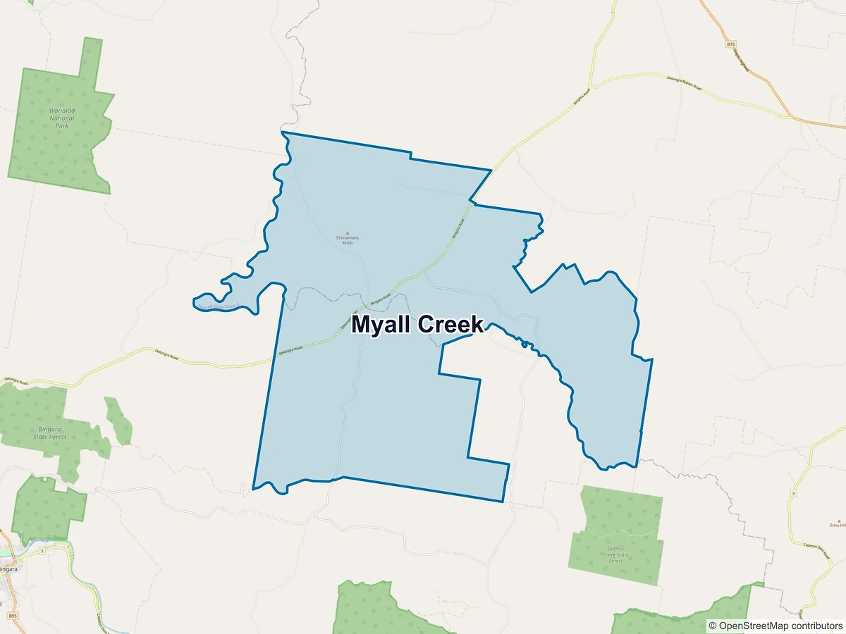 Map of Myall Creek, NSW, Australia
