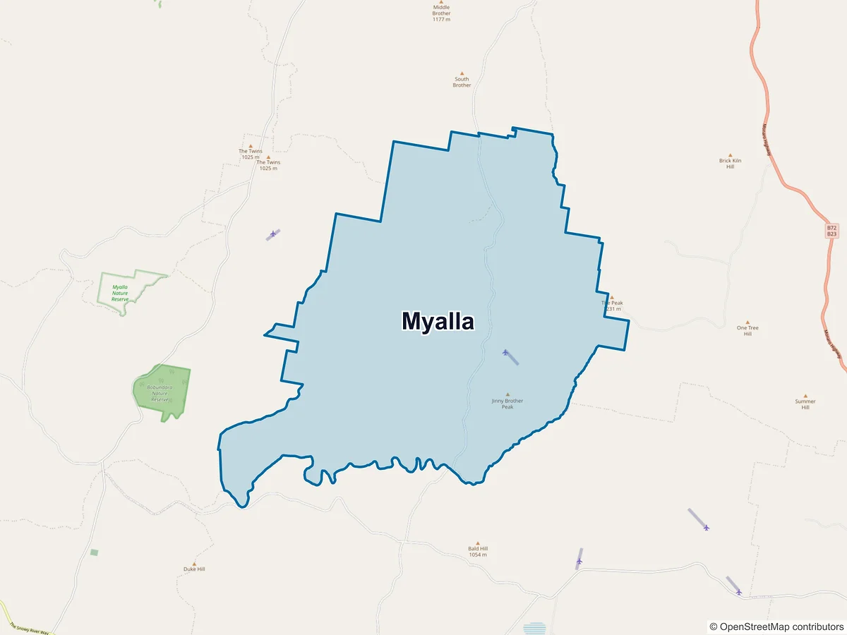 Map of Myalla, NSW, Australia