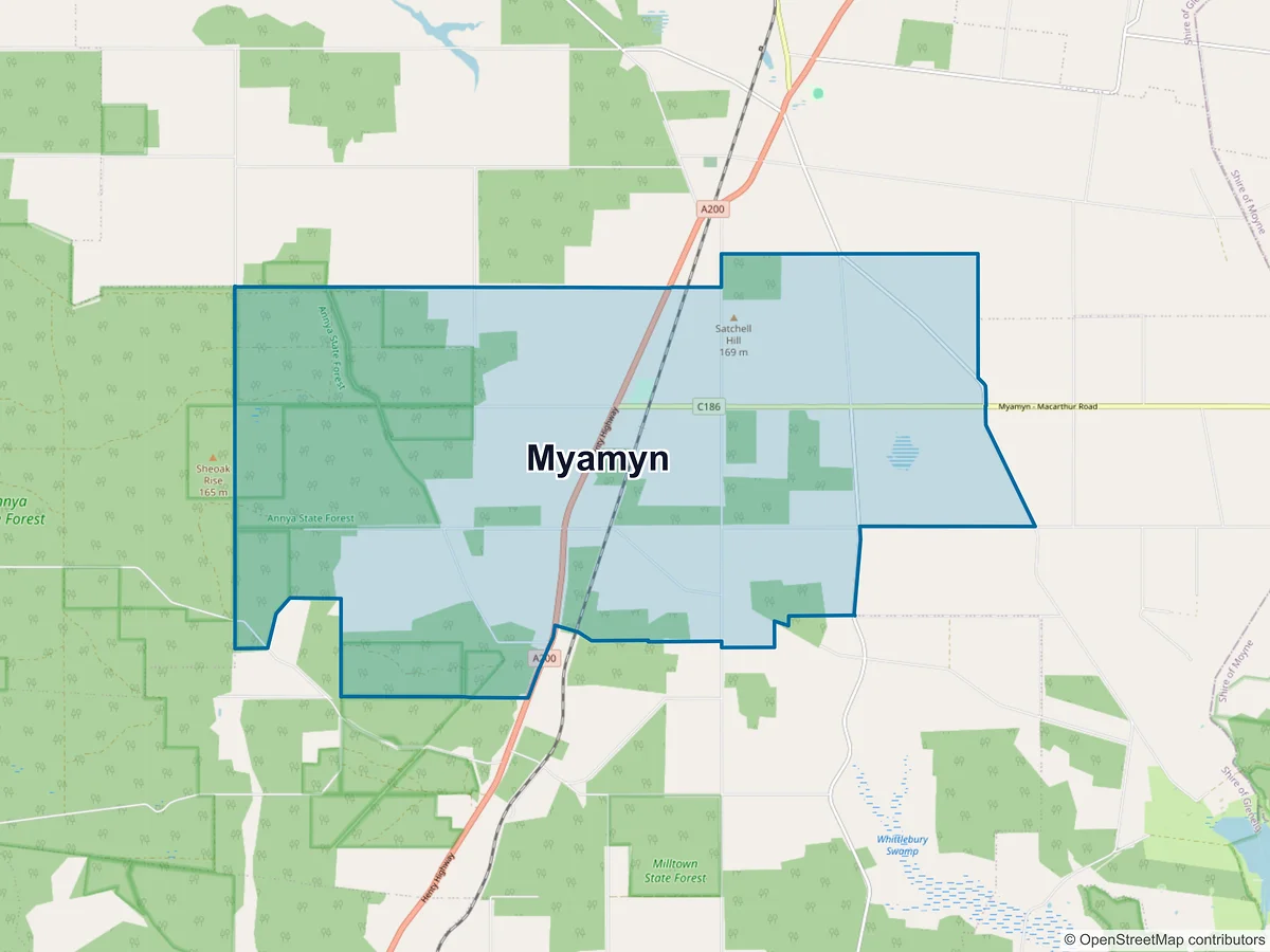 Map of Myamyn, VIC, Australia