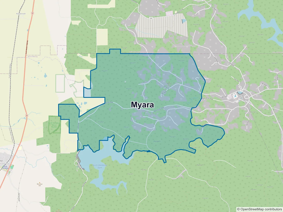 Map of Myara, WA, Australia