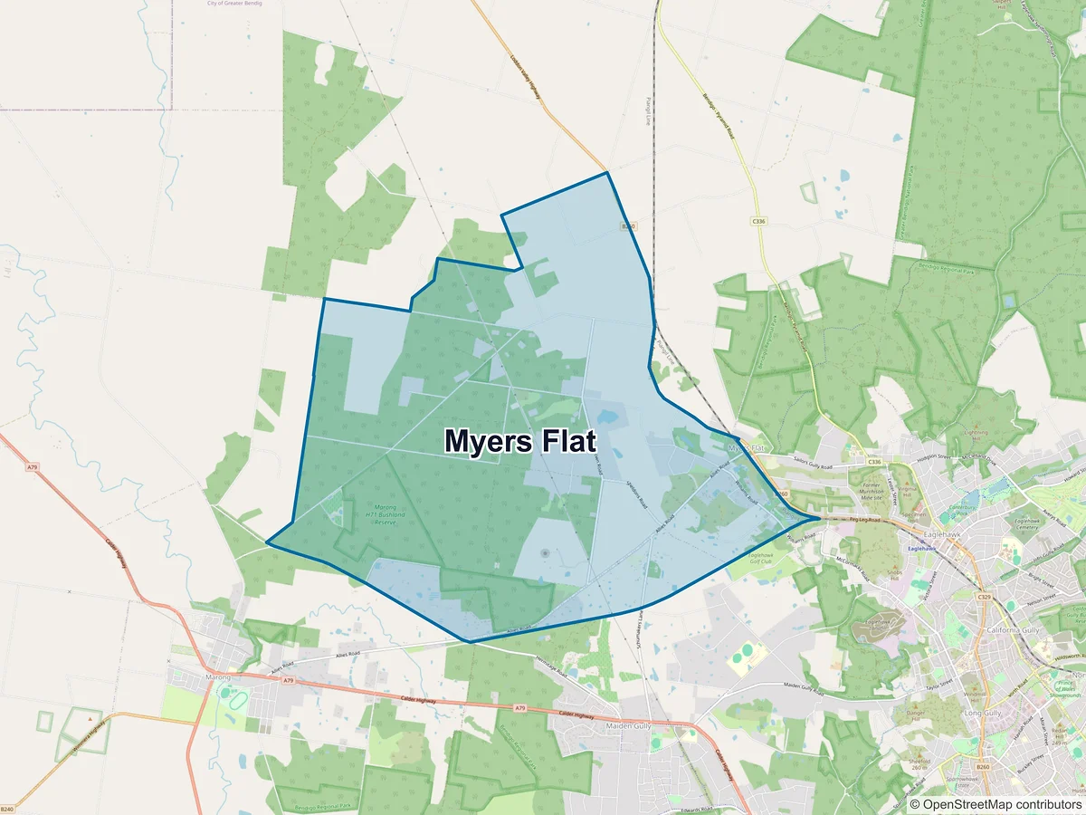 Map of Myers Flat, VIC, Australia