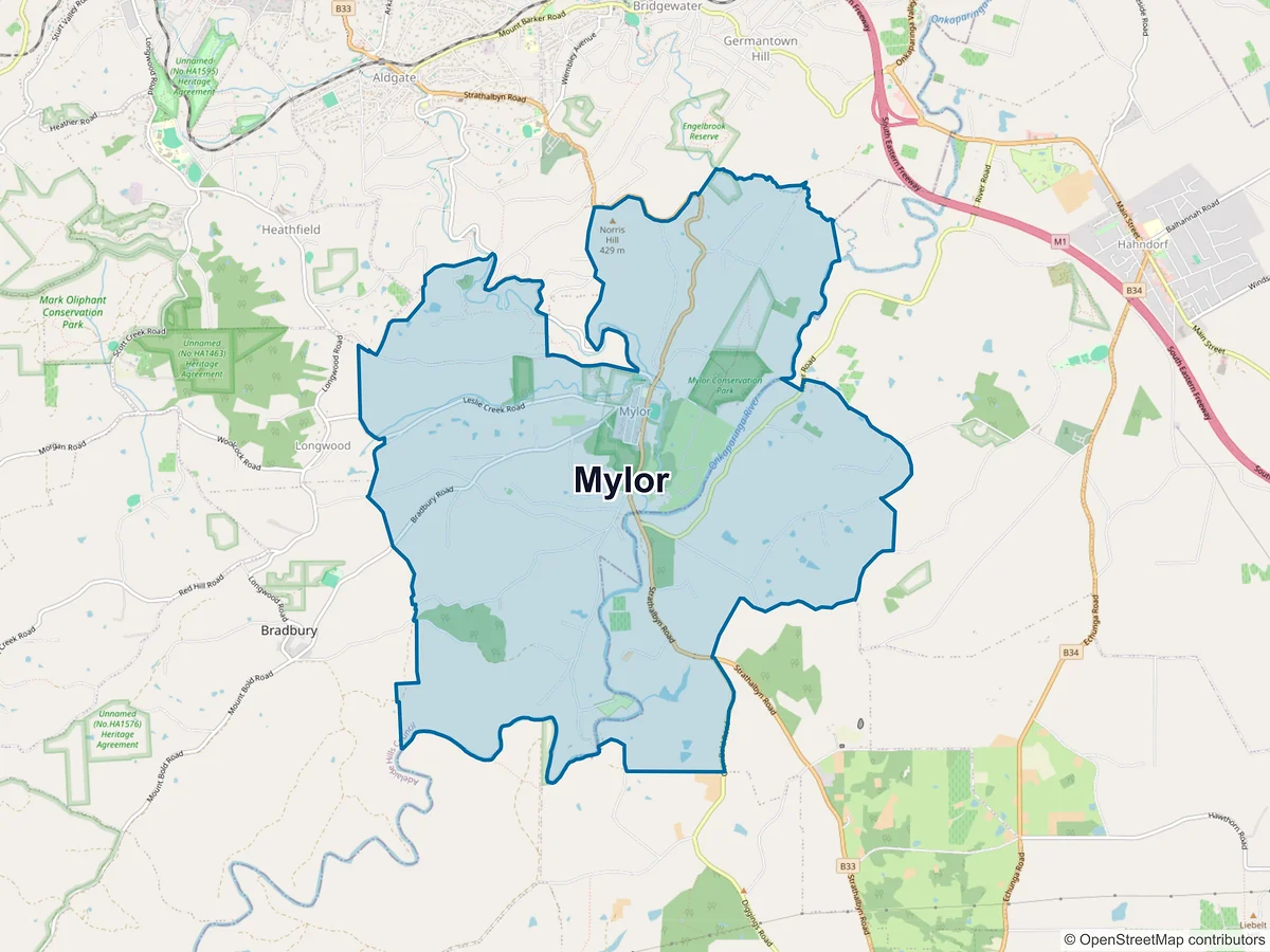 Map of Mylor, SA, Australia