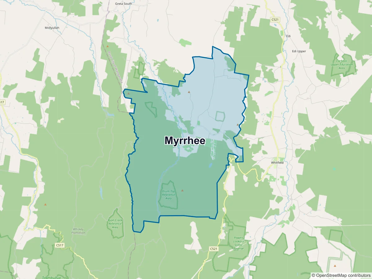 Map of Myrrhee, VIC, Australia