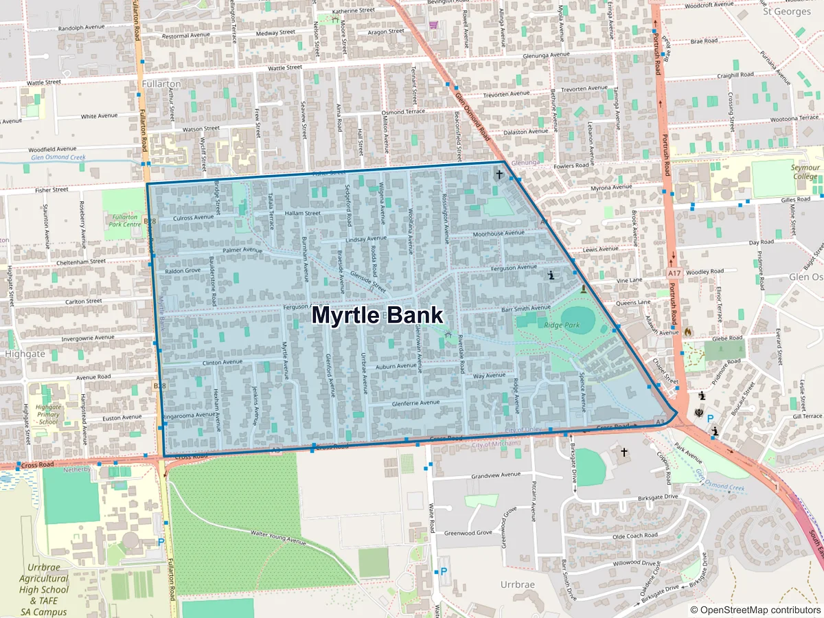 Map of Myrtle Bank, SA, Australia