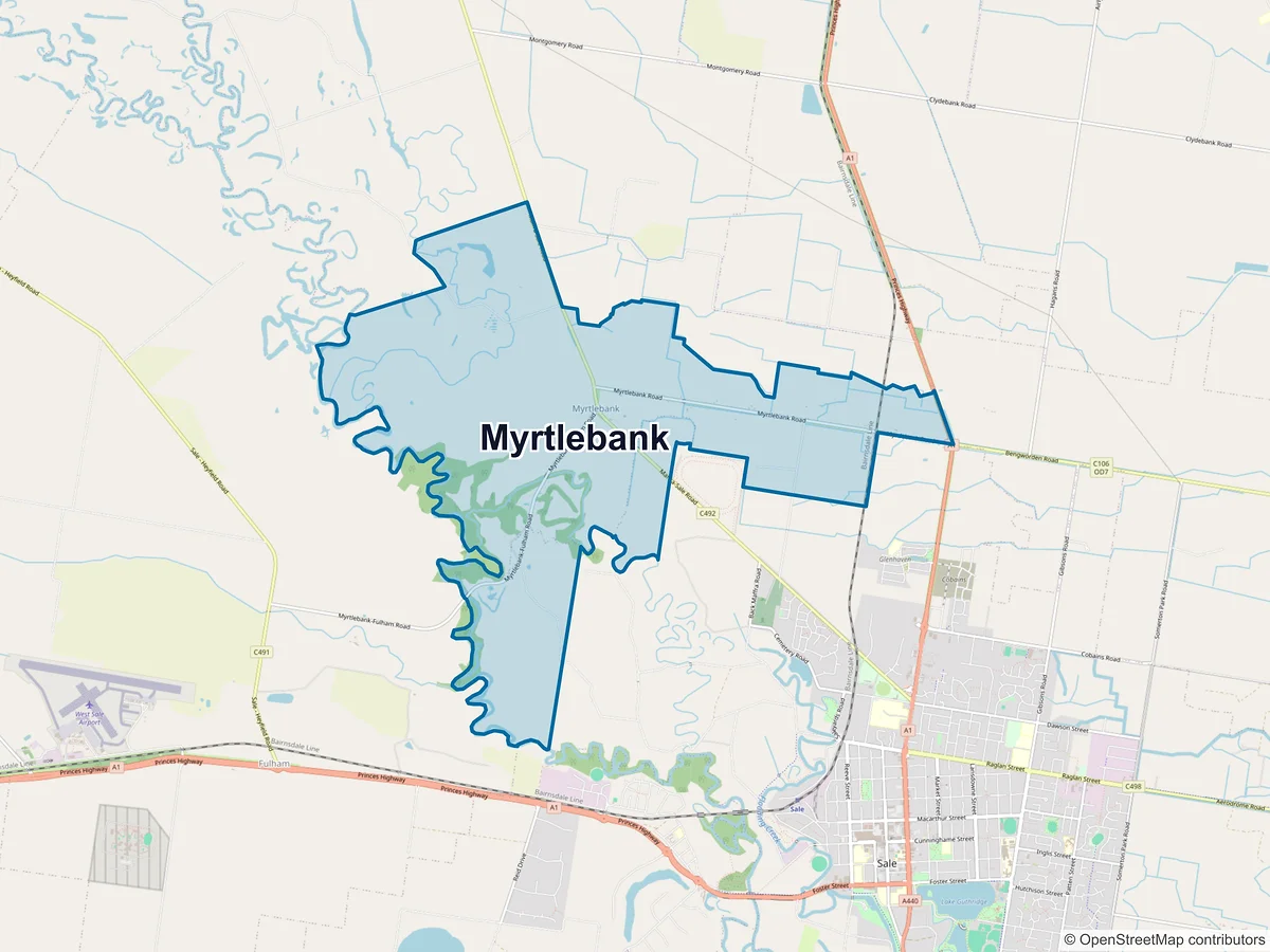 Map of Myrtlebank, VIC, Australia