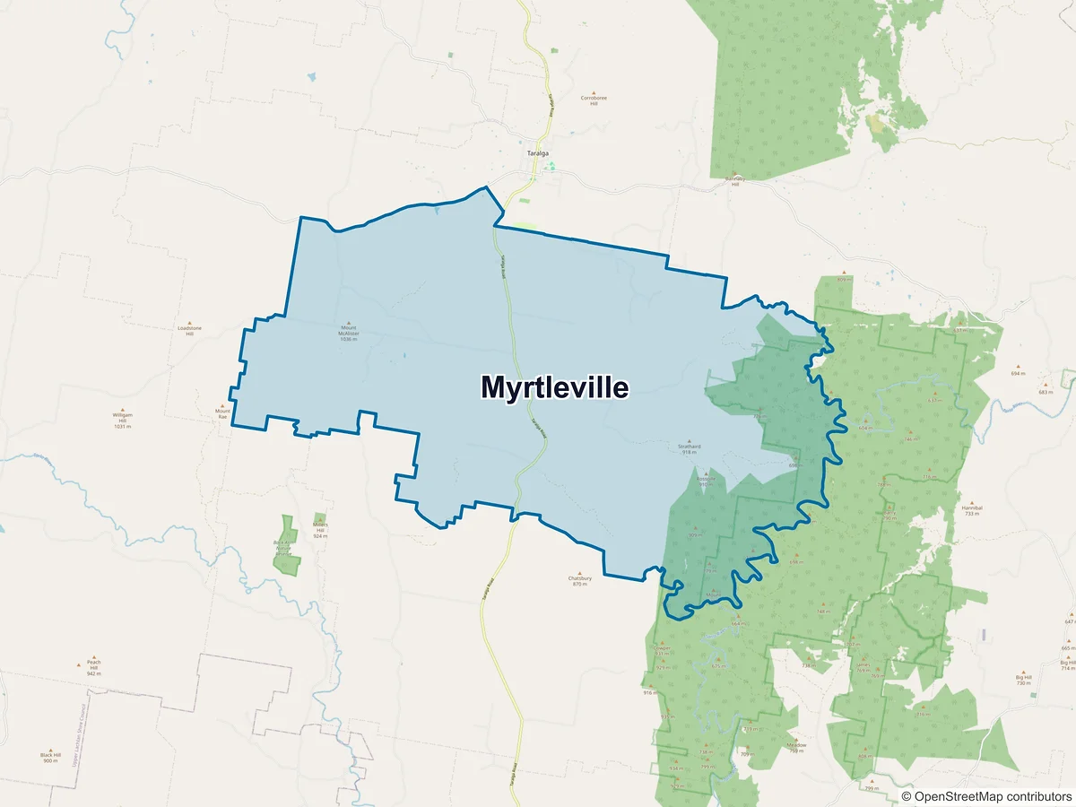 Map of Myrtleville, NSW, Australia