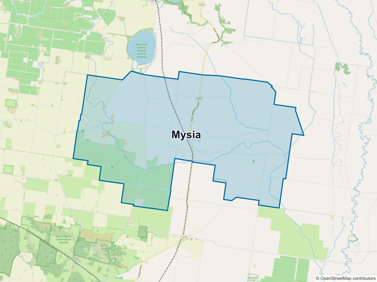 Map of Mysia, VIC, Australia