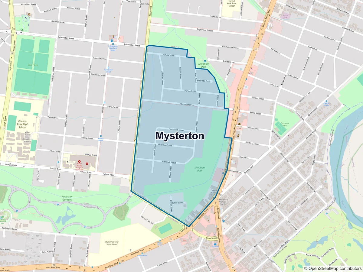 Map of Mysterton, QLD, Australia
