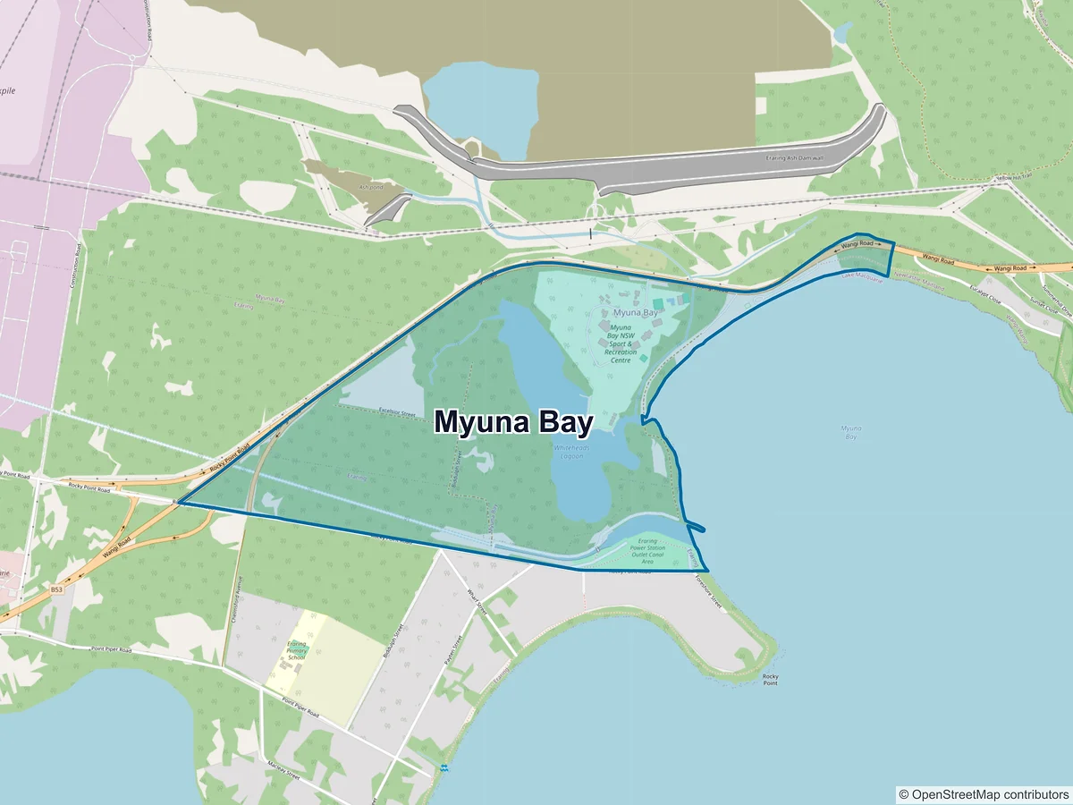 Map of Myuna Bay, NSW, Australia
