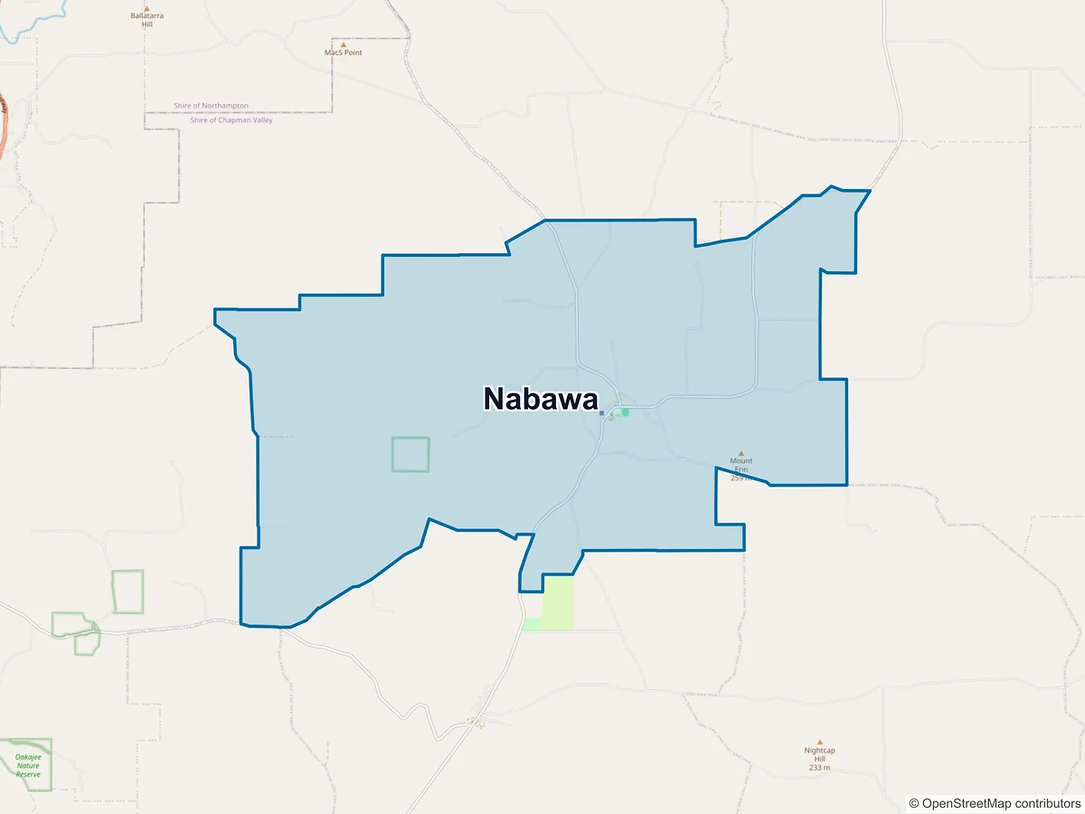 Map of Nabawa, WA, Australia