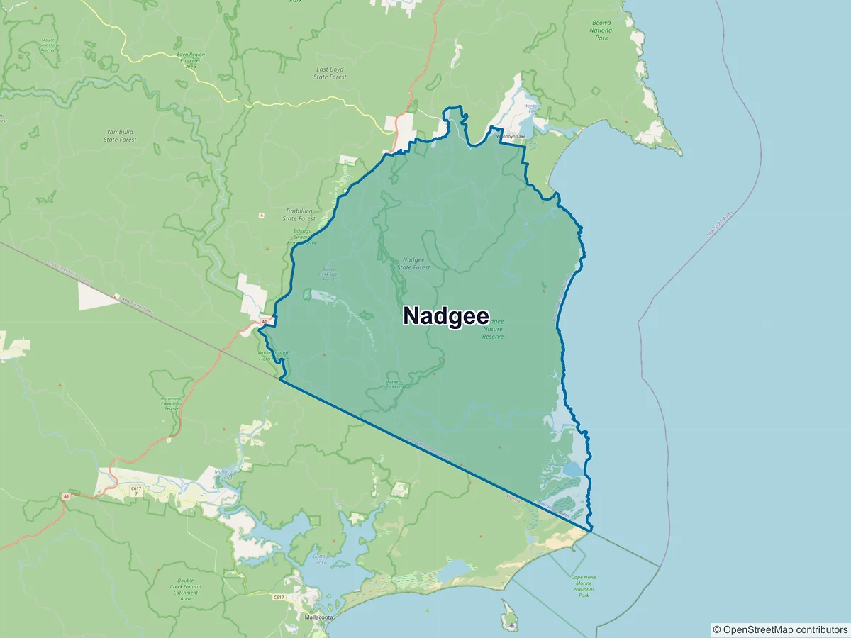 Map of Nadgee, NSW, Australia