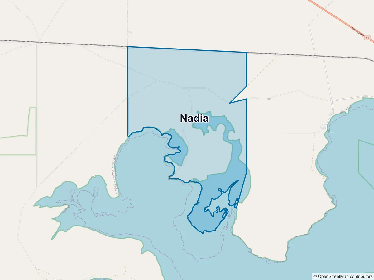 Map of Nadia, SA, Australia