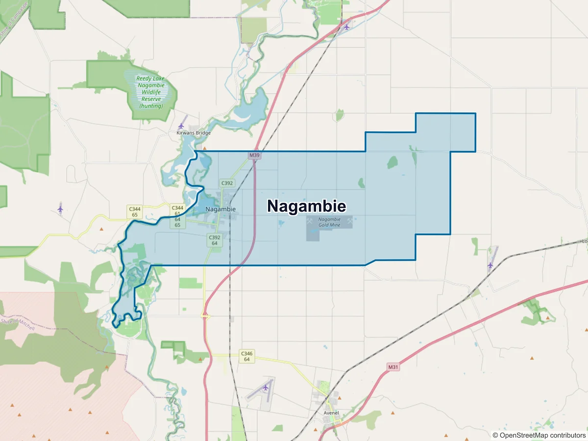 Map of Nagambie, VIC, Australia