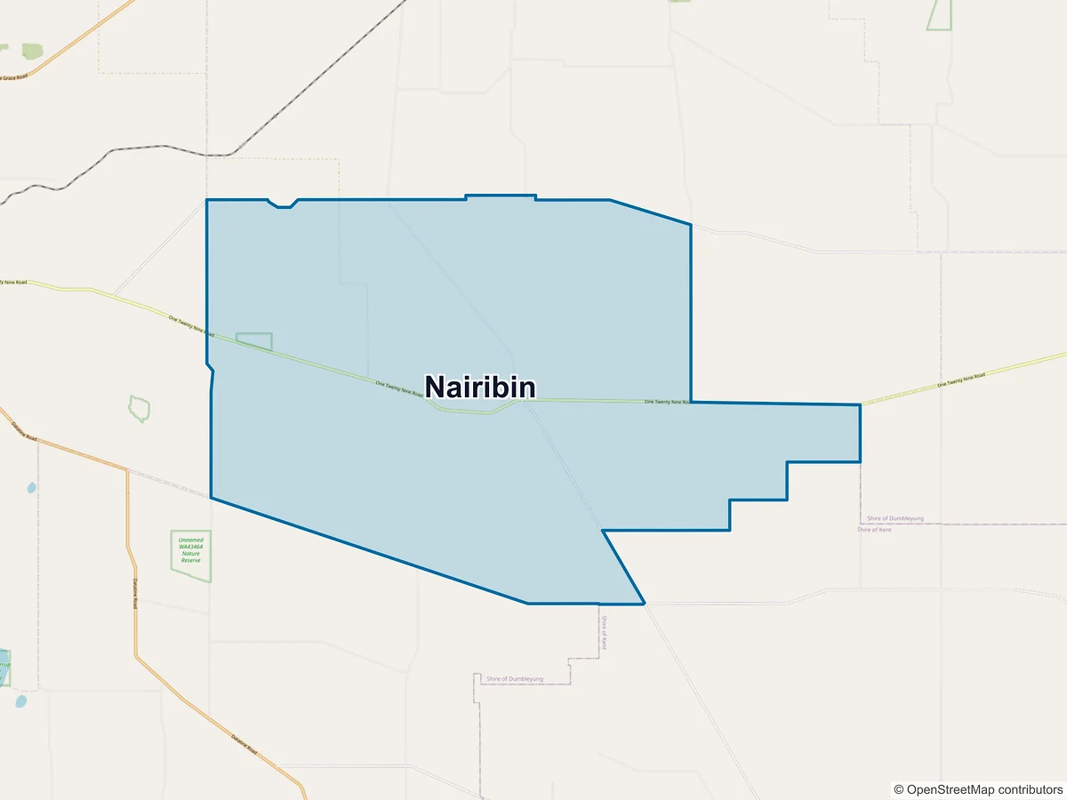 Map of Nairibin, WA, Australia