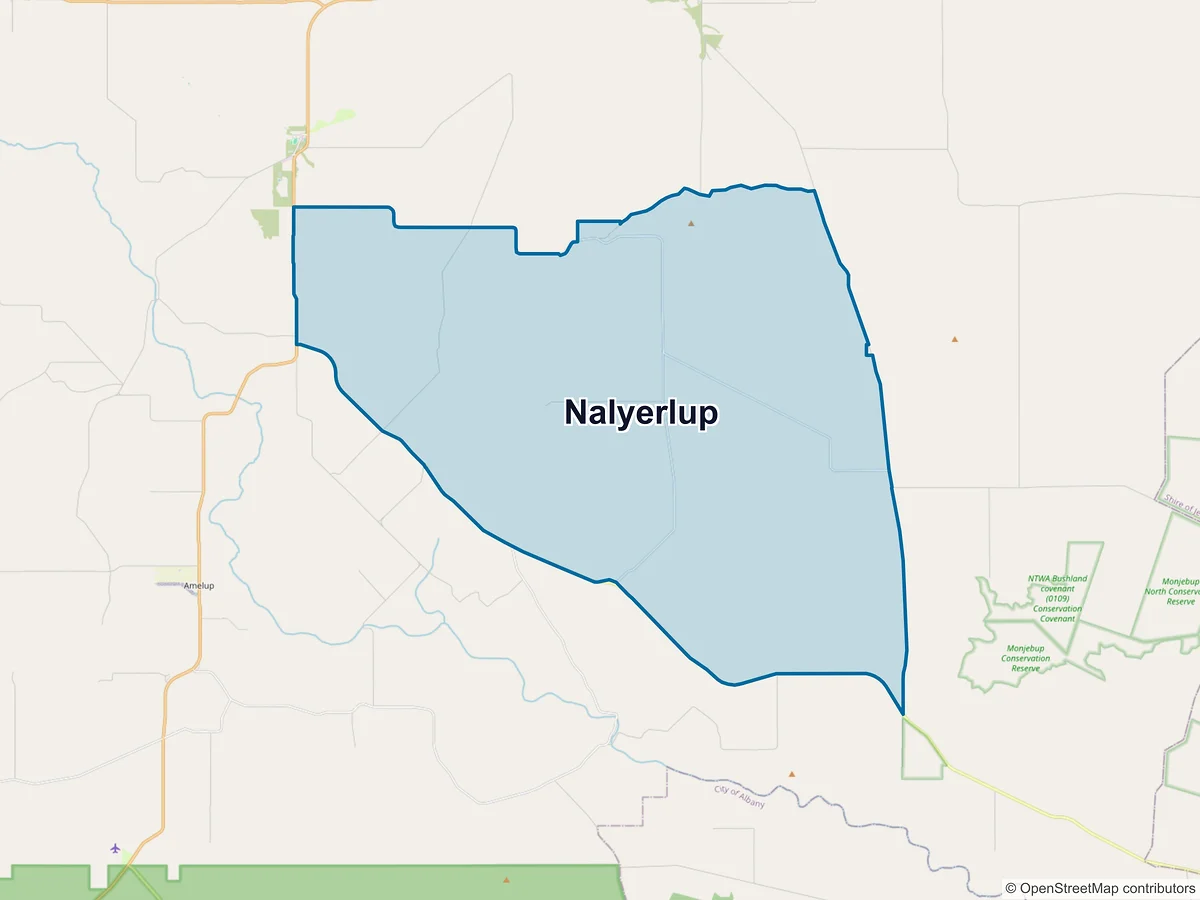 Map of Nalyerlup, WA, Australia