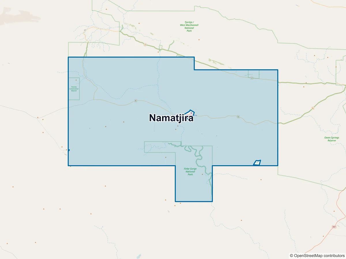 Map of Namatjira, NT, Australia