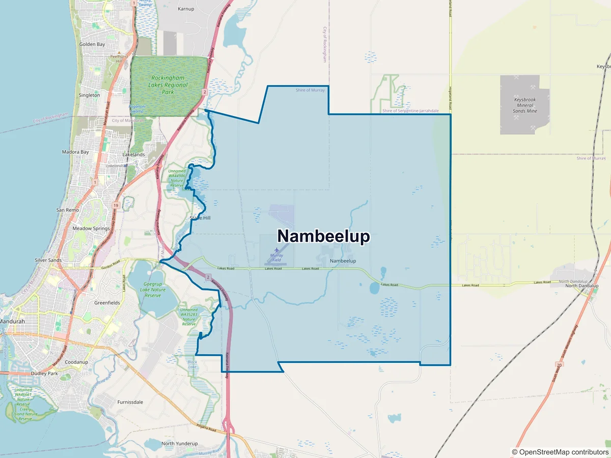 Map of Nambeelup, WA, Australia