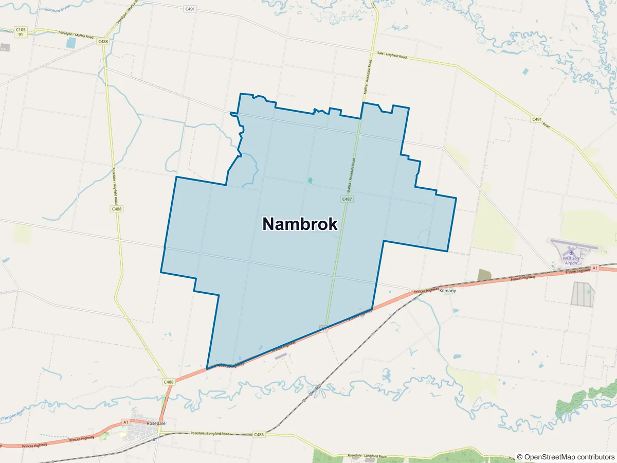Map of Nambrok, VIC, Australia