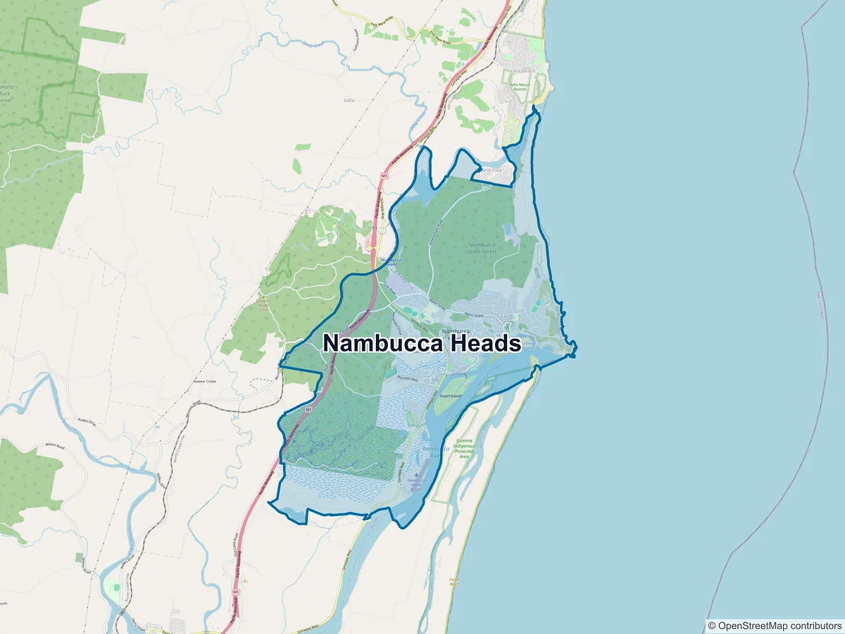 Map of Nambucca Heads, NSW, Australia